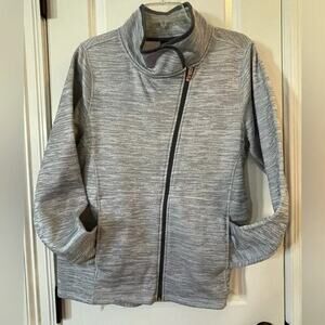 Grey Fleece Workout Jacket Asymmetrical Zip Closure - EUC - XL